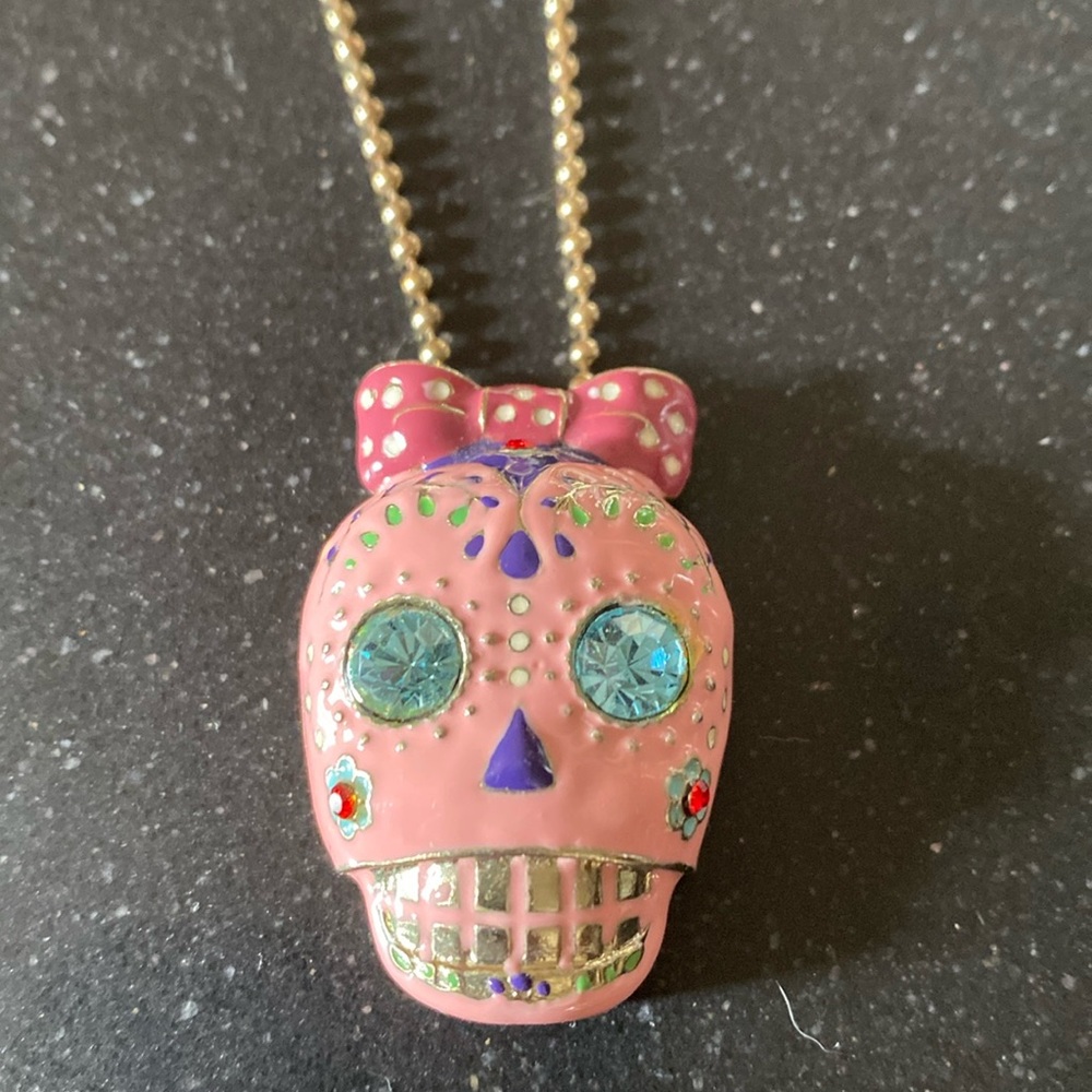Vintage Betsy Johnson Sugar Skull Necklace